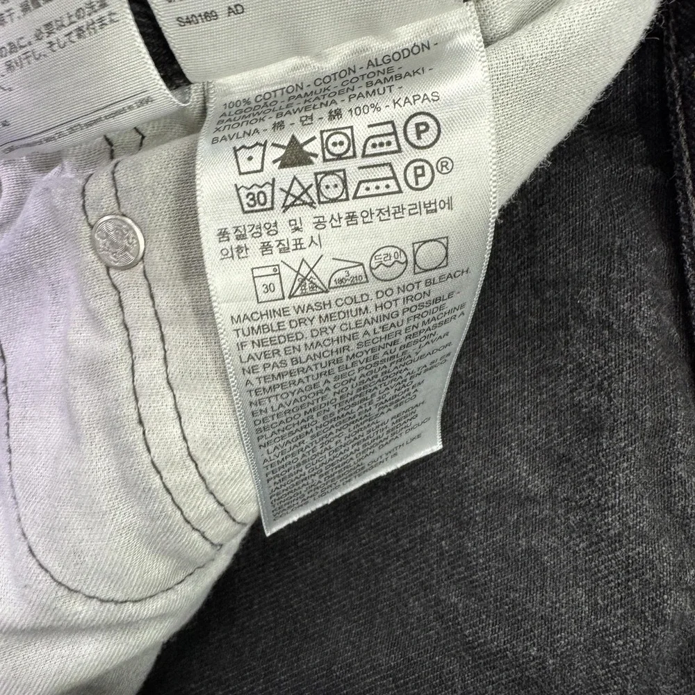 Levis 505 Jeans Mens 38x30 Black Regular Straight Denim Dark Wash Workwear Logo